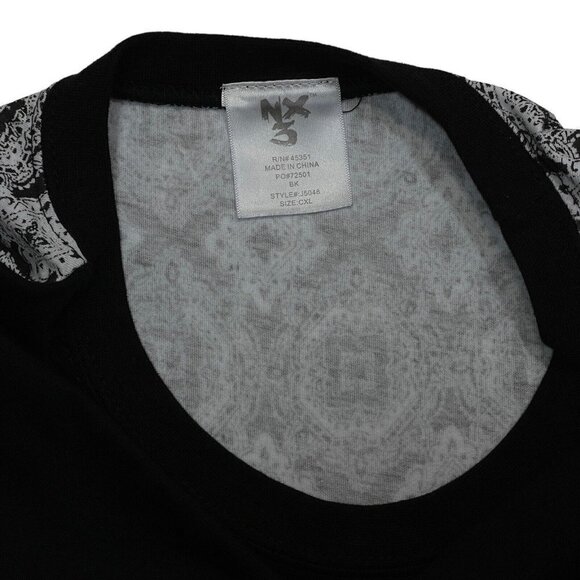 NX3 T-Shirt Side‎ Zips Unisex Sizes AS/AM/AL/ CM/CL/CXL Black & White Print NEW - Picture 4 of 16